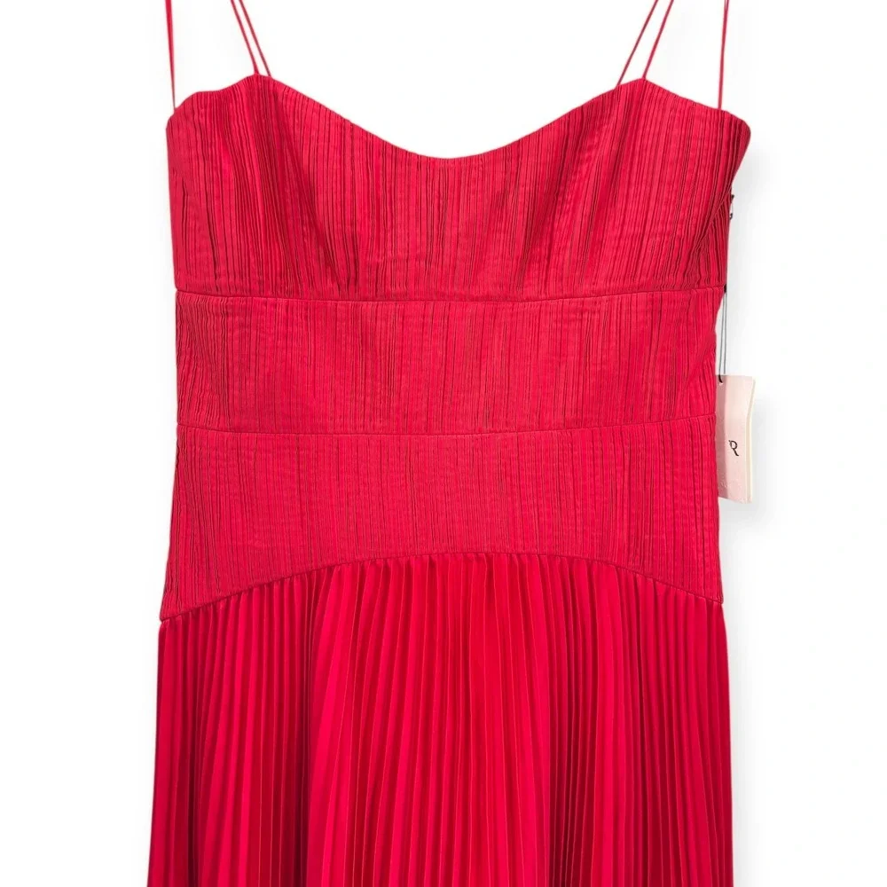 NWT AMUR Cherry Drop Waist Pleated Midi Dress in Red - Size 8‎ - Picture 9 of 16